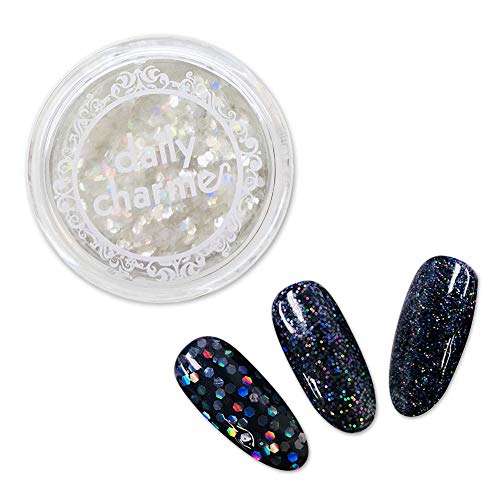 DAILY CHARME Clear Holographic Hex Glitter (0.015 Finest Glitter) Clear Holographic Nail Art Glitter Decoration, Home DIY/Nail Salon Manicure
