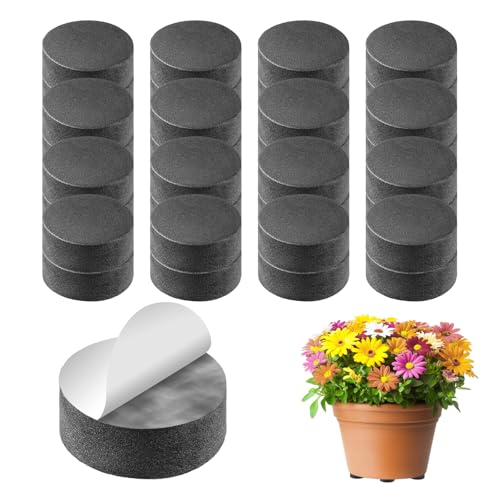 YHTCC 40 Pack Invisible Plant Pot Feet - Black Non-Slip Flower Pot Risers