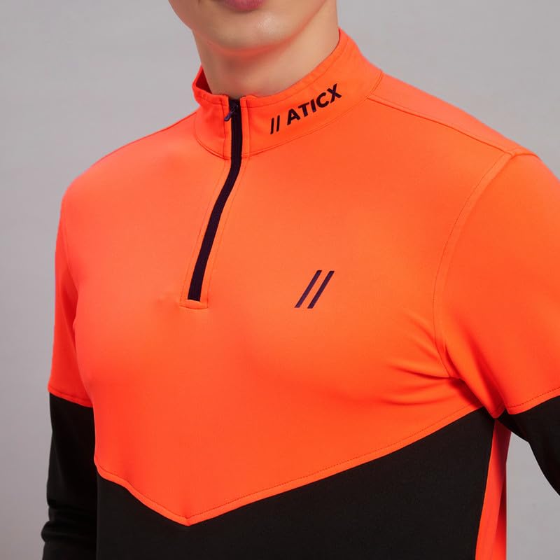 Image of ATICX Polyester Full Sleeve Compression High Turtle Neck Sports Jersey T Shirt for Men - Quick Dry Fit Gym Workout Top for Running, Swimming, Training, Cycling, Football, Badminton