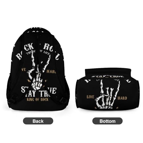 Rock&roll Cute Backpack Travel Daypack Lightweight Back Pack with Pockets4