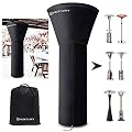 HOXSURY Patio Heater Cover Outdoor Waterproof 87IN 420D Heavy Duty Standup Round Oxford Covers for Outdoor Heaters Weatherproof Propane Heater Covers for Outdoor Garden Treasure Black