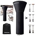 HOXSURY Patio Heater Cover Outdoor Waterproof 94IN 420D Heavy Duty Standup Round Oxford Covers for Outdoor Heaters Weatherproof Propane Heater Covers for Outdoor Garden Treasure Black
