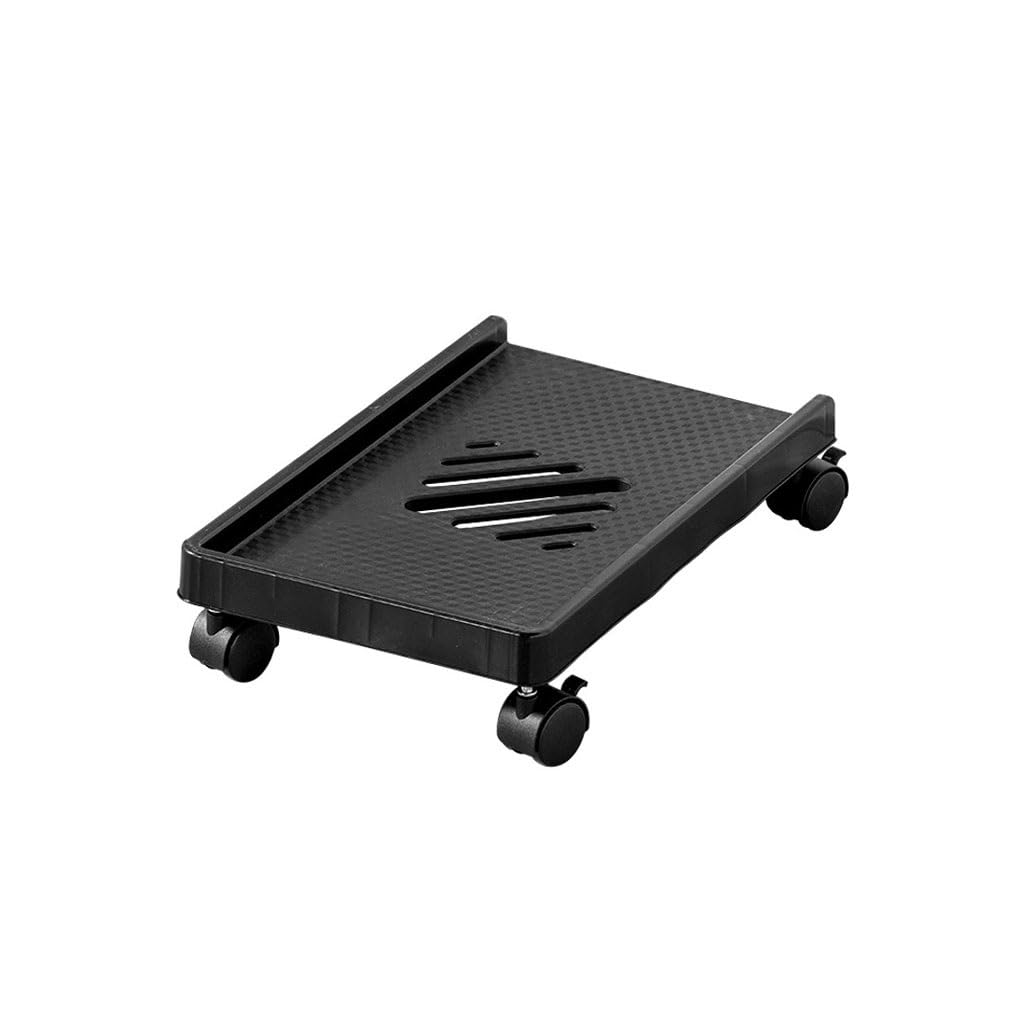ZCSO Desktop Pc Tower Home Computer Host Bracket Desktop Chassis Mobile Brake Pulley Drag Tray Base Heightened Storage Shelf PC Stand Base