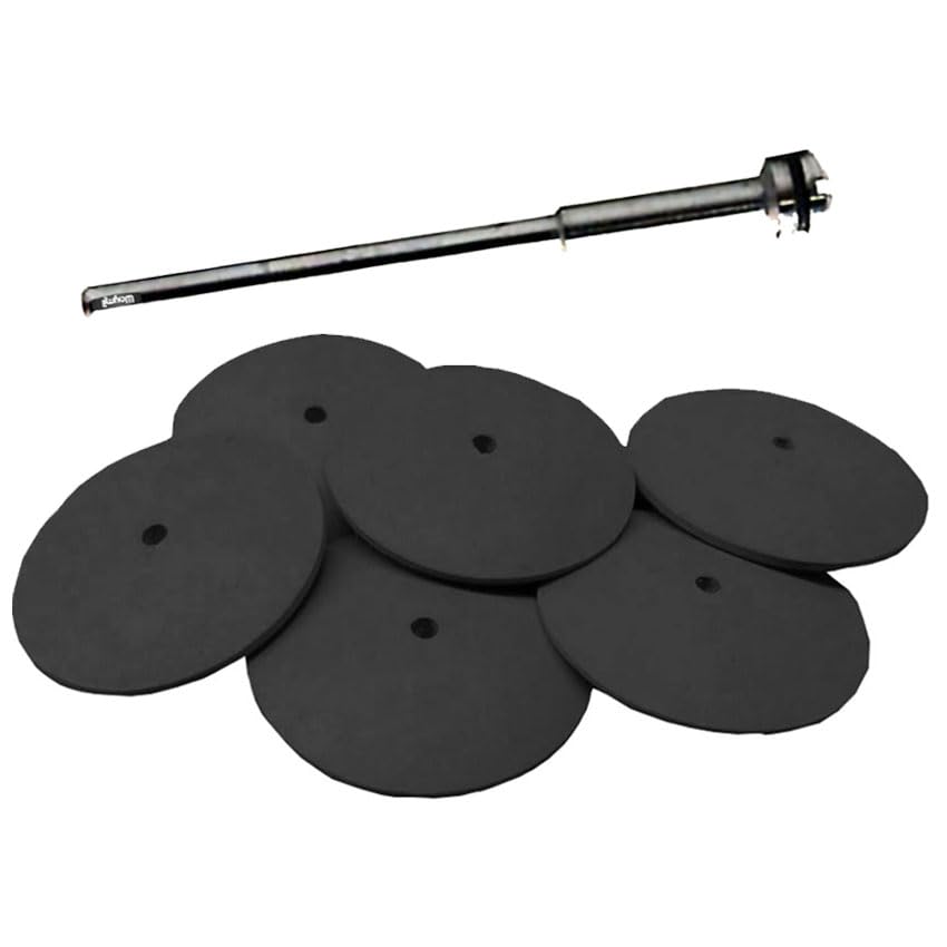 6 Pcs Silicone Polishing Wheels Knife Edge Black Medium Grid with Mandrel Polishing Metals EVE Germany