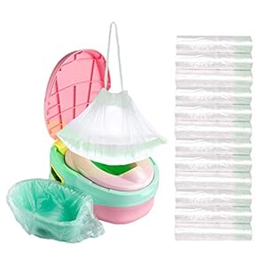 120 Pack Portable Potty Chair Liners Drawstring Bags, Universal Potty Training Toilet Seat Liner Bags for Kids Toddler…
