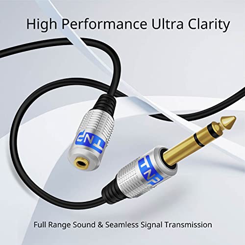 Cable adaptador Jack 6.35mm a 3.5mm 7.62 m miniatura 2