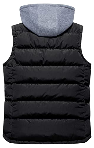 CREATMO US Men's Outdoor Winter Vest Outerwear Removable Hooded Padded Puffer Sleeveless Vest2