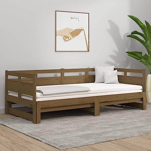 UJCHVHN Artículo: cama extraíble sin colchón, color marrón, 2 x (80 x 200) cm, camas y accesorios, camas y marcos de cama