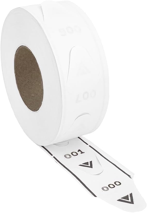 1 roll of 3-Digit Take-A-Number Tickets - 2000 / roll (White)