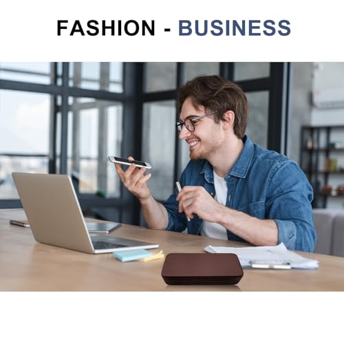 Image of 2 Pcs Hard Shell Eyeglasses Case, PU Leather Unisex Hard Glasses Case (brown)