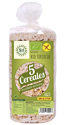 Solnatural Tortas De 5 Cereales Bio Sin Gluten 100 G, Estándar, Único