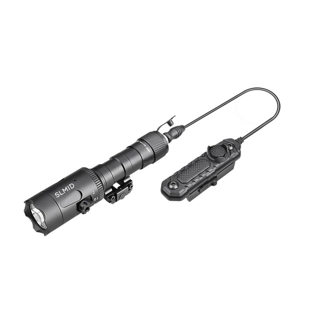 SLMID Laser Light Combo, 1200 Lumens Tactical Flashlight with Double Pressure Switch, 3 Programmable Modes, Green Beam Sight and Picatinny Mounted