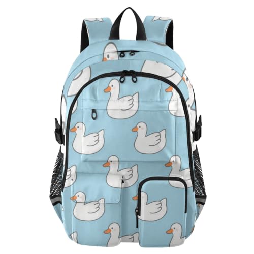 Mochila de viaje azul de 17.5 pulgadas con diseño de dibujos animados para oficina y portátil