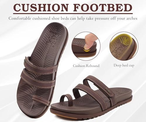Image of KuaiLu Womens Slides Sandals With Arch Support Comfort Plantar Fasciitis