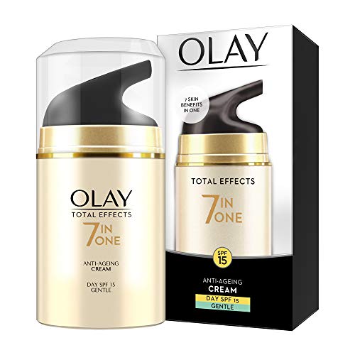 Image of Olay Day Cream Total Effects 7 in 1, Anti-Ageing Gentle Moisturiser, 50g And Olay Night Cream Total Effects 7 in 1, Anti-Ageing Moisturiser, 50g