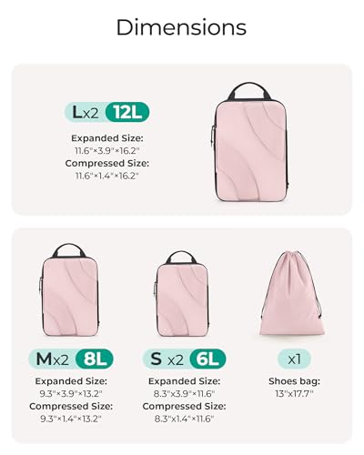 Image of BAGSMART Compression Packing Cubes for Travel