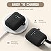 Hamile Cover Compatible with AirPods Case, Soft Silicone Protective Covers Skin (Front LED Visible) Designed for Airpod 2/ AirPod 1 Cases with Keychain Accessories, Women Girls Men Boys,Black