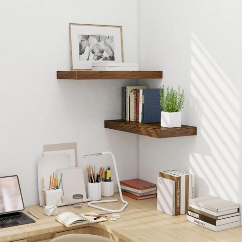 Fun-Memories-24-Inch-Floating-Shelves-Wall-Mounted-10-Inch-Deep-Wall-Shelves-Rustic-Wood-Shelves-for-Wall-Storage-24-x-10-Floating-Shelf-for-Living-Room-Bathroom-Bedroom-Rustic-Brown-Set-of-2 Fun Memories 24 Inch Floating Shelves Wall Mounted 10 Inch Deep Wall Shelves Rustic Wood Shelves for Wall Storage 24 x 10 Floating Shelf for Living Room Bathroom Bedroom Rustic Brown Set of 2