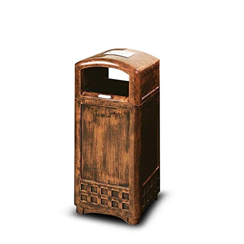 Cubos de Basura para Exterior Basura y Reciclaje Contenedores de basura de acero de fibra interior / exterior con cenicero Contenedores de basura Contenedor de almacenamiento grande residencial Conten