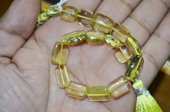 Quartz Citron fini lisse fini les fils fragiles pour création de bijoux pierres durables