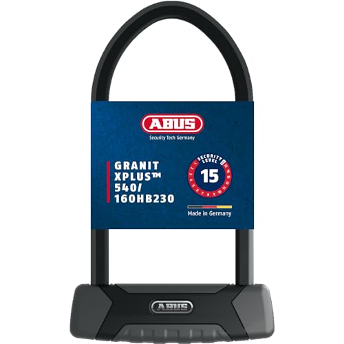 ABUS Bügelschloss Granit XPlus 540 + USH-Halterung - Fahrradschloss mit 13...