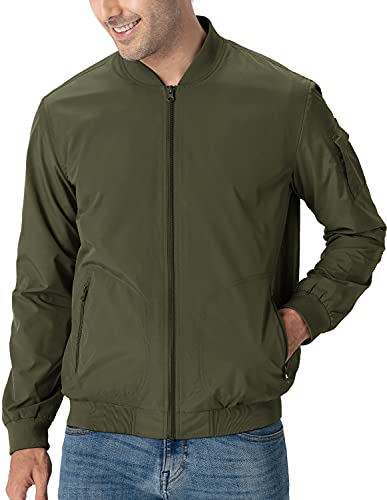 Image of TBMPOY Men's Windproof Bomber Jackets Lightweight Track Jackets Windbreaker Outdoor Golf Fashion Coat
