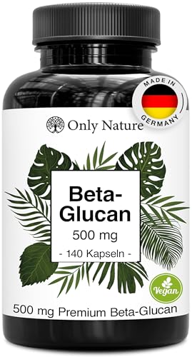Beta Glucan 500mg - 140 Kapseln - Cholesterin senken - in Deutschland produziert & Laborgeprüft - Vegan - Beta Glucan hochdosiert - Betaglucan