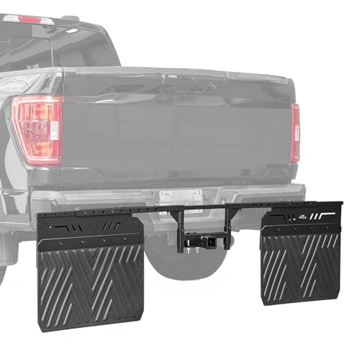 JOYTUTUS 2 Hitch Mount Mud Flaps Adjustable Universal Fit for Trucks SUVs Trailers Protects RV Boat Camper from Rocks & Debris Fits Standard 2 Inch Receivers