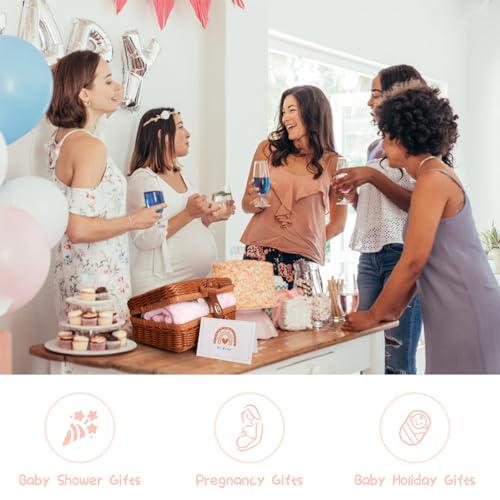 Cesta de presente para bebê - Conjunto de presente para recém-nascido com manta de bebê Chocalho de