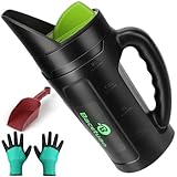 Bacetuao Hand Spreader Shaker, Multiple Adjustable Opening Sizes for All Purpose for Grass Seed, Fertilizer & Earth Food, Snow Salt, Ice and Snow Melt - Up to 80 Oz