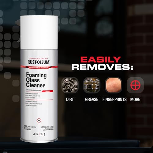 Rust-Oleum Professional Cleaners Foaming Glass Cleaner | 20oz Aerosol Can | Professional Strength | Ammonia-Free | Fresh Scent | 12 Pack - image 4