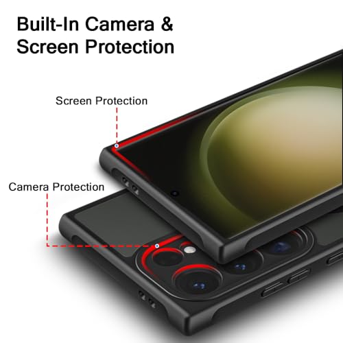 Image of TheGiftKart Hybrid Matte Frosted Translucent Back Cover Case for Samsung Galaxy S23 Ultra 5G Compatible with MagSafe | ShockProof Design | Camera Protection Module | Hard Cover (PC & TPU, Frost Black)