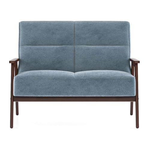 Image of Urban Ladder Logan 2 Seater Wooden Sofa in Blue Colour