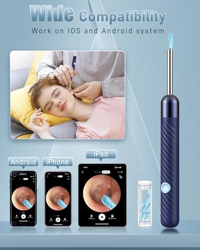 ear wax removal tool camera - ear wax removal kit - ear cleaner with camera - 1080p hd ear camera with 6 ear spoon - ear cleaner for ios amp android