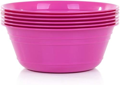 Mintra Home Tazones para aperitivos (pequeño, 6 paquetes (20.3 fl oz), fucsia)