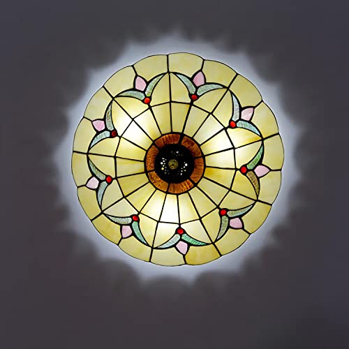 Plafonnier de plafond E27 en vitrail pour éclairage chaleureux