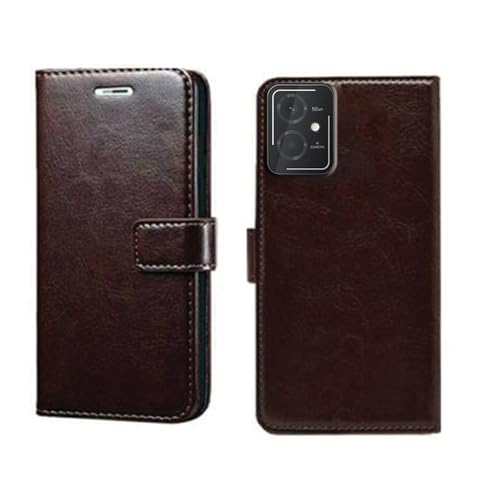 Image of amazon basics HMD Vibe 5G Flip Cover | Card Pockets Wallet & Stand | Flip Cover for HMD Vibe 5G (Coffee)