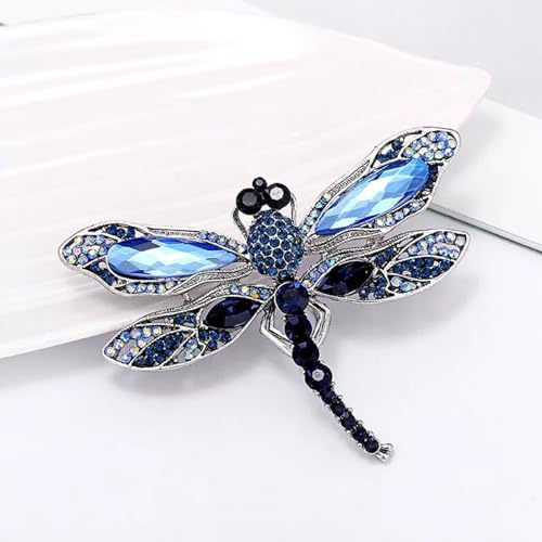 Image of Dragonfly Brooch Rhinestone /Enamel Dragonfly Brooches Lapel Pin for Women Elegant Outfits Dragonfly Jewelry Gifts