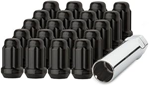 DPAccessories 20 Black 12x1.5 Closed End Spline Tuner Lug Nuts for Aftermarket Wheels D5246P-2308/20
