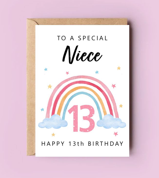 Amazon | Happy 13Th Birthday To A Special Nieceカード - レインボー