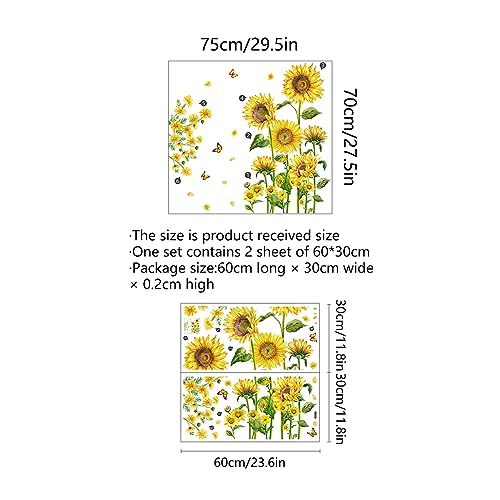 Runtoo Wall Stickers Flowers Sunflower Large Floral Butterfly Deco Stickers Living Room Bedroom Children Baby Decoration - Image 4