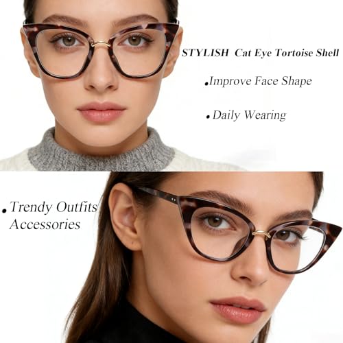 Image of Cat Eye Blue Light Blocking Glasses for Women Men, Anti-fatigue Anti UV Ray Computer Gaming Glasses