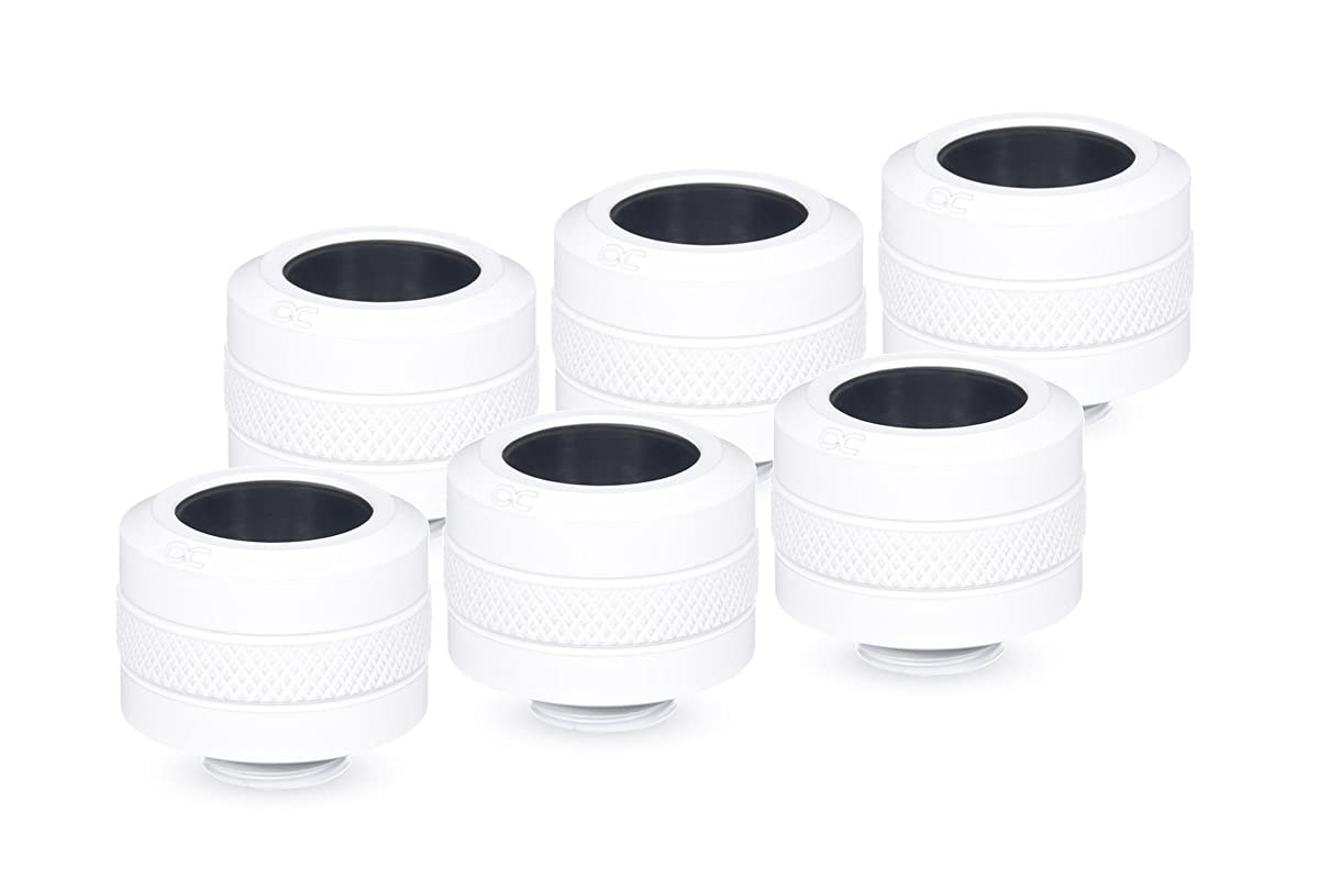 Alphacool Eiszapfen PRO 16mm Hard Tube Compression White Fitting - Six Pack