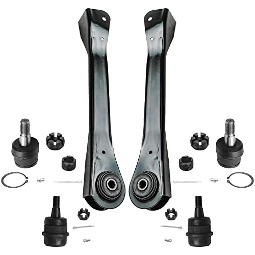 Image of Detroit Axle - 6pc Front End Control Arms Kit for Jeep Grand Cherokee Comanche Wrangler TJ 2 Upper Control Arms 4 Upper & Lower Ball Joints Replacement