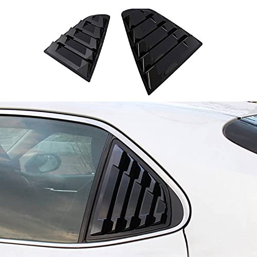 Rifoda for Camry Window Louvers Air Vent Scoop Shades Cover Blinds for 2018 2019 2020 2021 Toyota Camry ABS Material(Bright Black)