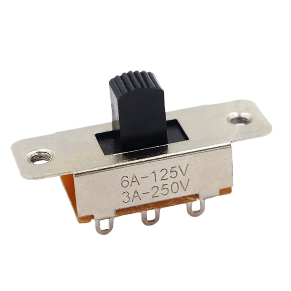 2-5 uds On-Off 3 posiciones 2P3T PCB Panel interruptor deslizante montaje en Panel interruptor deslizante Vertical 6 pines alta corriente 3A 250V interruptor de palanca(2pcs)