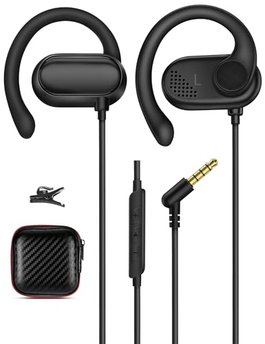 Auriculares Abiertos Cableados c/Mic y Gancho para Xiaomi Redmi Note 14s 14 14Pro Poco M7Pro, 3.5mm AUX Auriculares con 1,5m Cable para Mujeres/Niños/Hombres c/Orejas Pequeñas, Ideales Oficina/Hogar