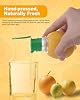 Exprimidor de limón - Exprimidor de cítricos manual con tapa de rosca y filtro integrado, prensa de doble uso para lima/limón para cócteles, exprimidor portátil (set de 2 piezas, amarillo+verde) 4