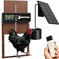 Automatic Chicken Coop Door Solar Powered with HD Screen, Timer & Light Sensor, 5 Modes, Aluminum Alloy, Remote Control Up to 70M