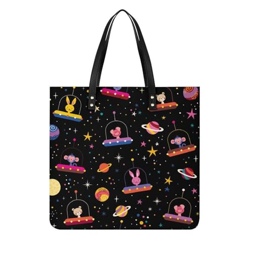 Sac à bandoulière femme tote bag de voyage imprimé ours lapin grand sac à main shopper